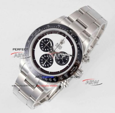 Swiss Replica Rolex Daytona Paul Newman 7750 White Face Black Ceramic Bezel Watch